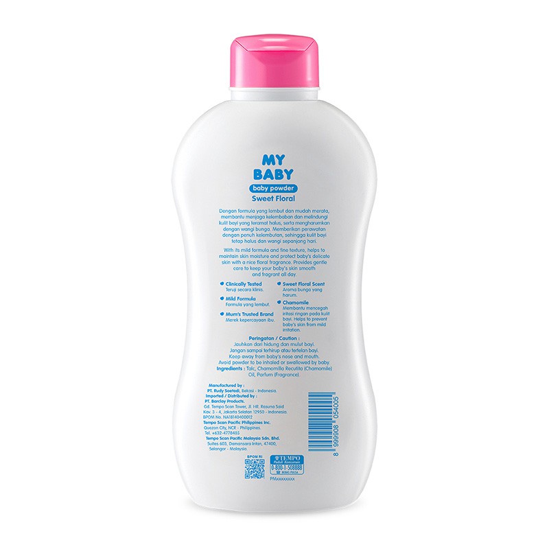 Bedak Bayi My Baby Powder  Pink Wangi Sweet Floral 150gr