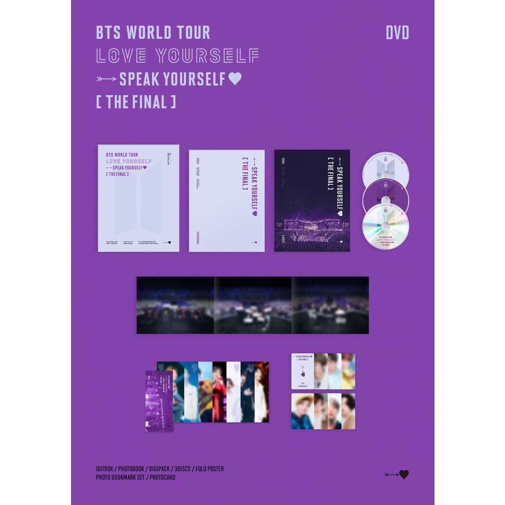 (PO) FULLSET BTS WORLD TOUR LOVE YOURSELF SPEAK YOURSELF THE FINAL DVD DIGITAL CODE BLURAY BLUERAY B