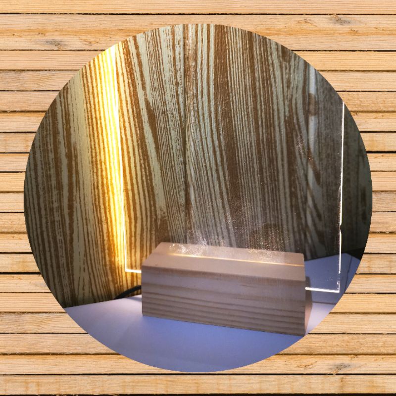 stand akrilik led kayu stand lampu acrylic led