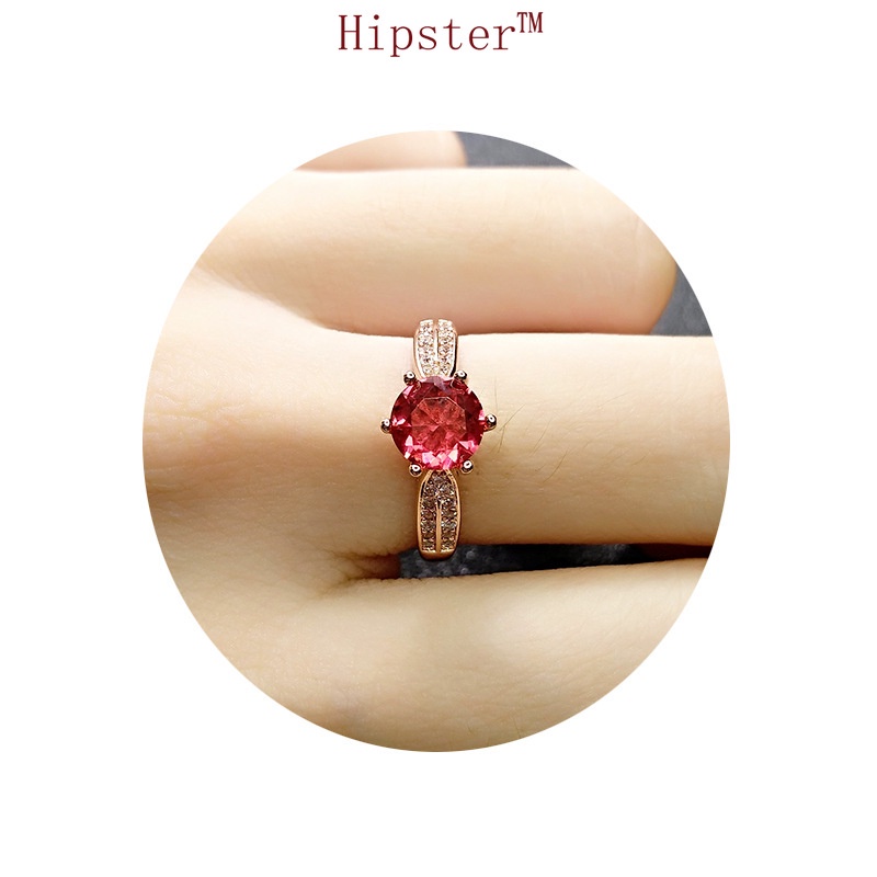 Hot Sale Elegant Graceful Inlaid Crystal Ruby Ring