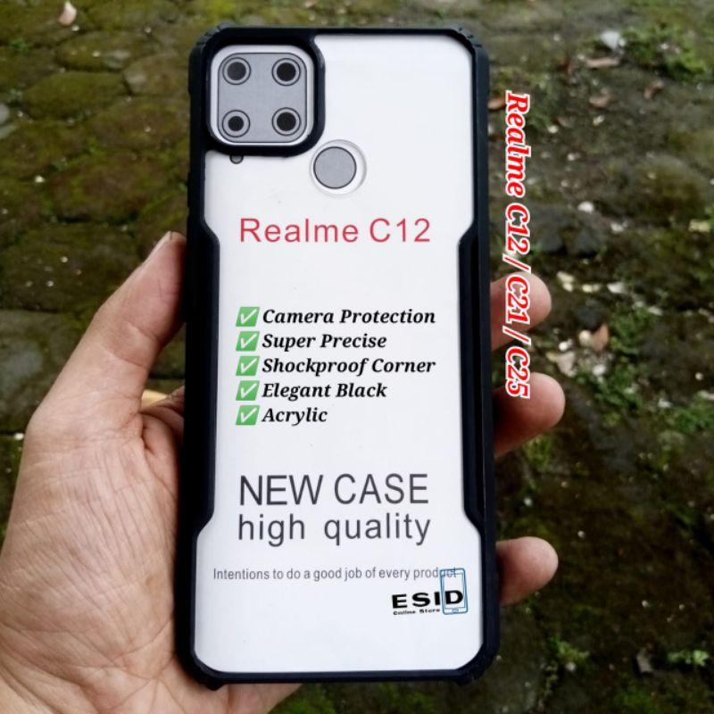 Case Realme C12 C21 C25 Narzo 30A 20 Shockproof Acrylic Camera Protection Super Elegant Best Seller