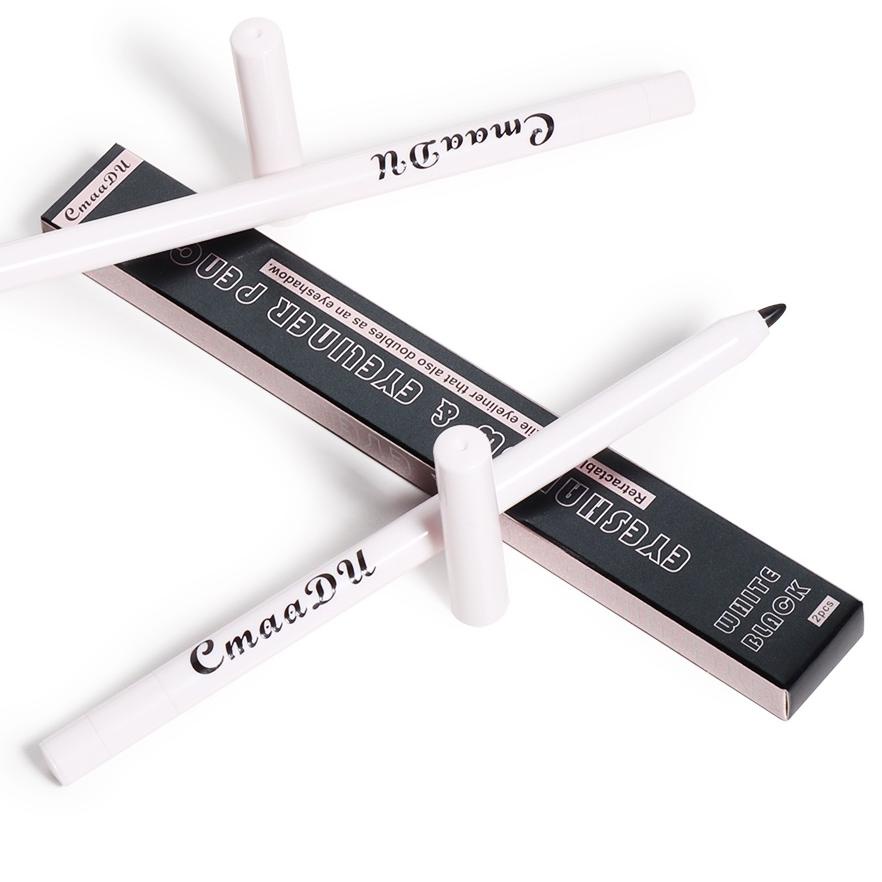 ☻ CMAADU Pensil Matte Eyeshadow & Eyeliner 2pcs Pencil 2 Warna Hitam & Putih Waterproof 