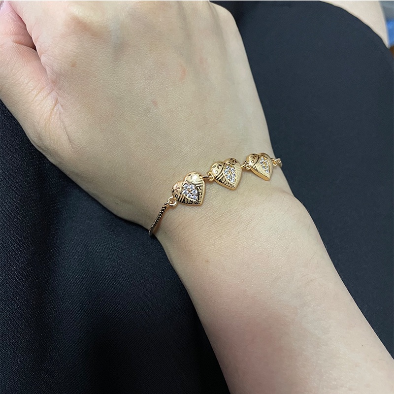 COD✅Gelang  Wanita Korea Mewah Rose Gold  Aksesoris Titanium Gelang Rantai Serut Perhiasan Emas D379