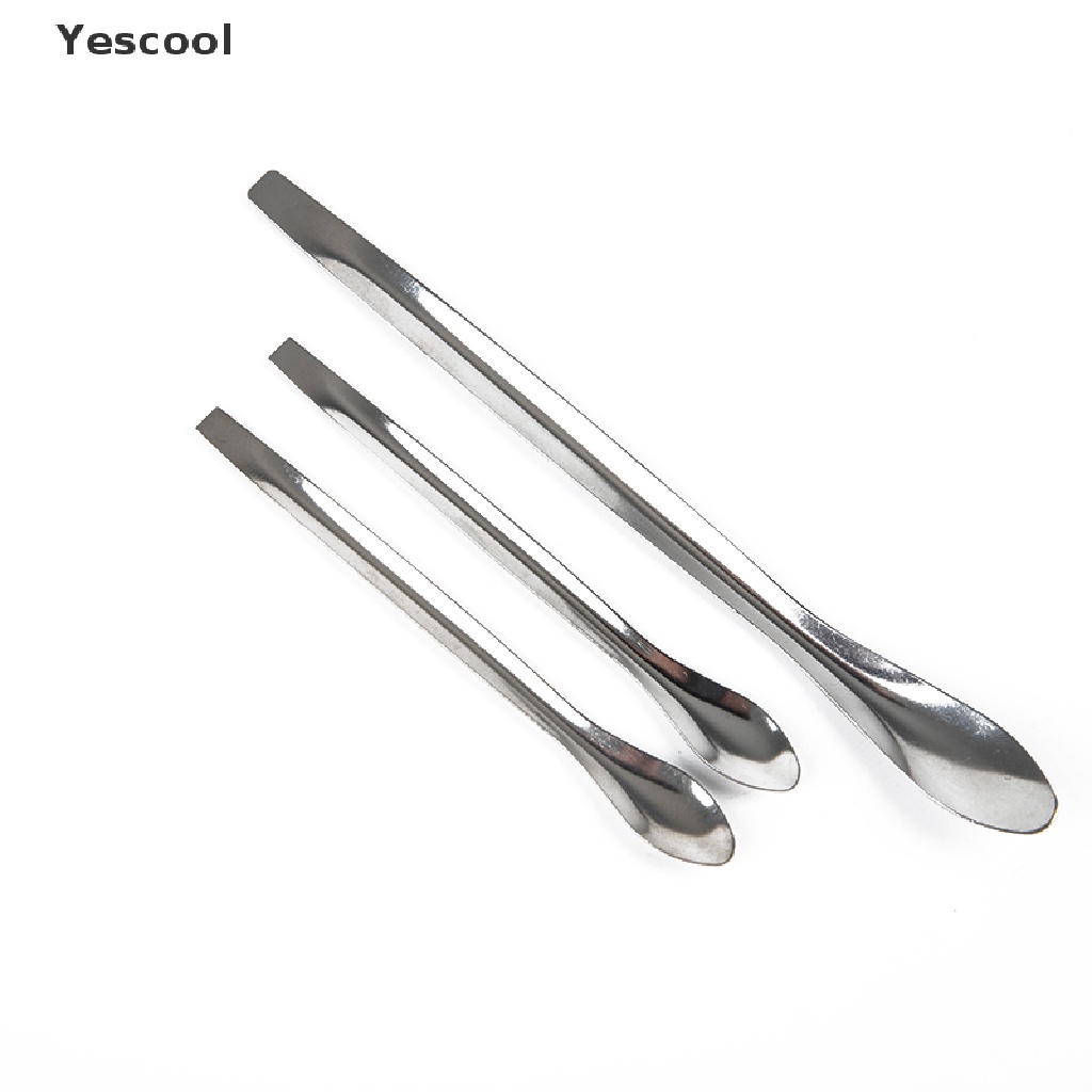 Yescool 12Pcs Sendok Spatula Bahan Stainless Steel Untuk Laboratorium