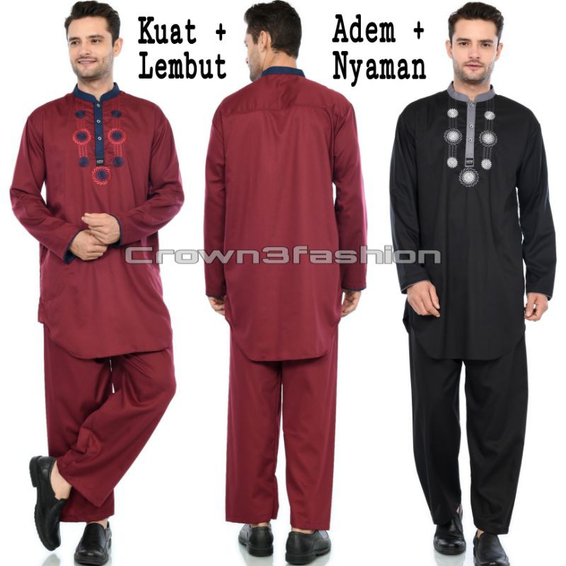 Setelan koko kurta katun jepang bordir berkualitas One Set *COD OK