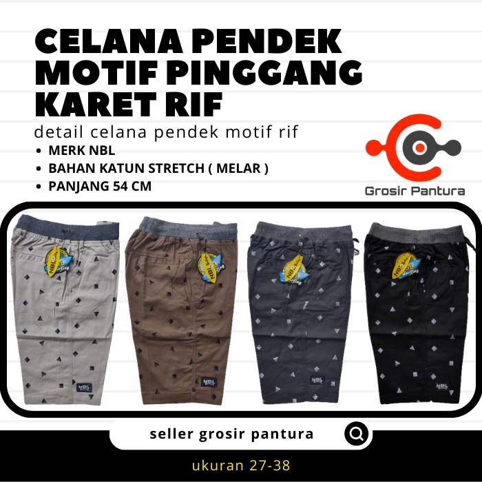 Celana Pendek Motif Chino Distro Surfing Jumbo Pria Pinggang Karet Rif cowok Terbaru