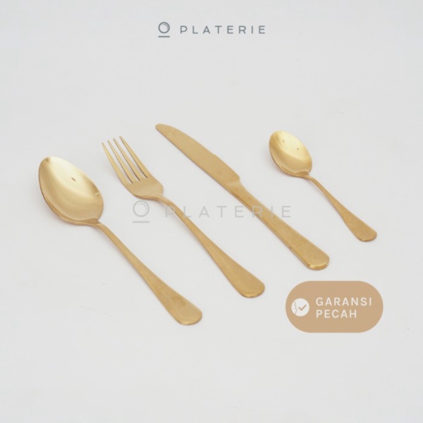 Dijual GOLD CUTLERY SENDOK  GARPU  PISAU  SENDOK TEH EMAS STAINLESS STEEL - SENDOK TEH Berkualitas