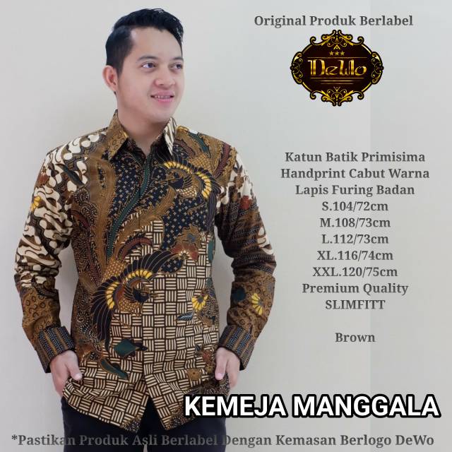 Eksklusif Kemeja Batik Manggala Bahan Batik Primisima Halus Dan Adem Lapis Furing