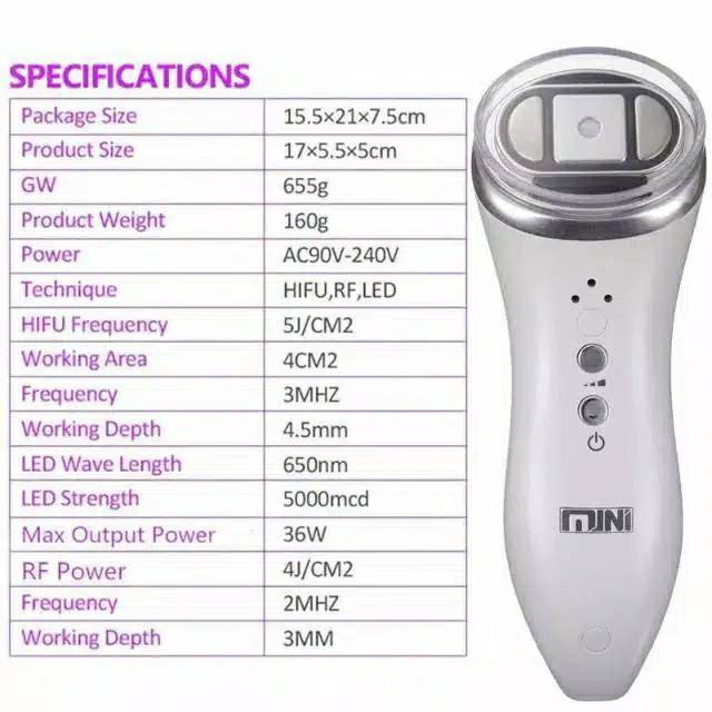 Mini hifu alat ultrasound radio frequency rf 2in1 detox anti aging kerut kantung mata  Mko