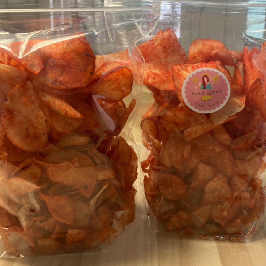 

Keripik Singkong Tradisional Balado Manis Basah Pedas Ringan NAGIH
