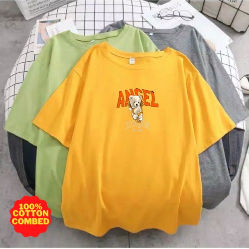 Kaos Oversize TEDDY ANGEL Unisex Katun Combed 24s Jumbo