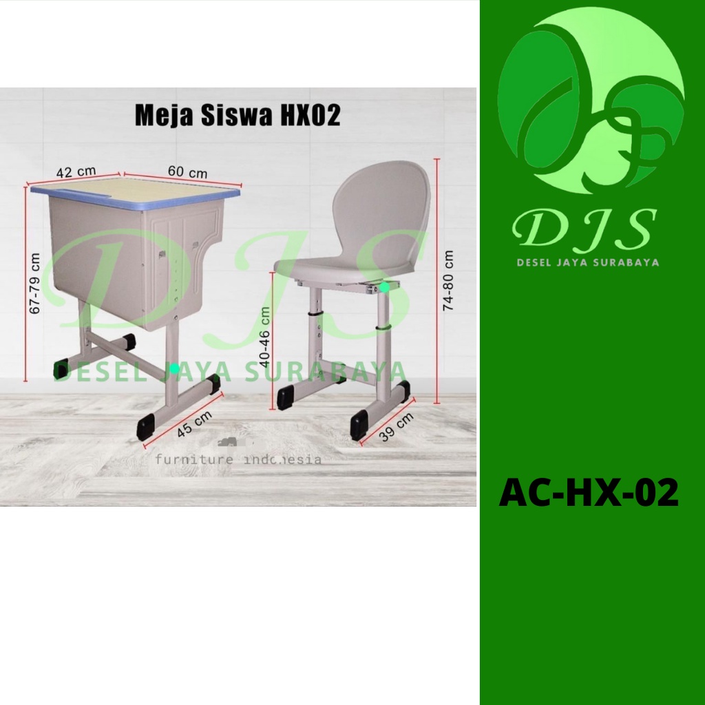 Meja Sekolah - Meja Siswa - Meja Belajar HX02 - Kursi Sekolah - Kursi Set Kuliah - Kursi Kuliah - Me