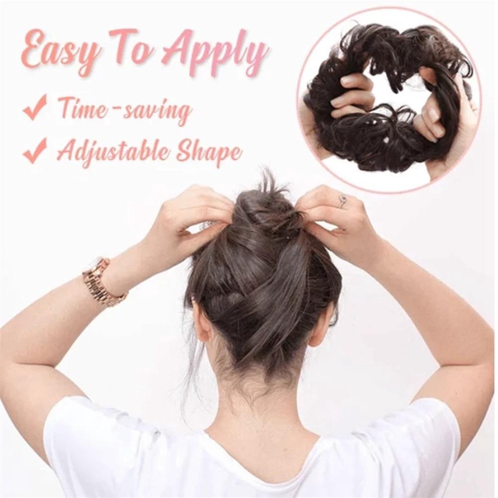 Circular Wig Fast Natural Wig Curly Bun Hair Piece Scrunchie Hair Extensions