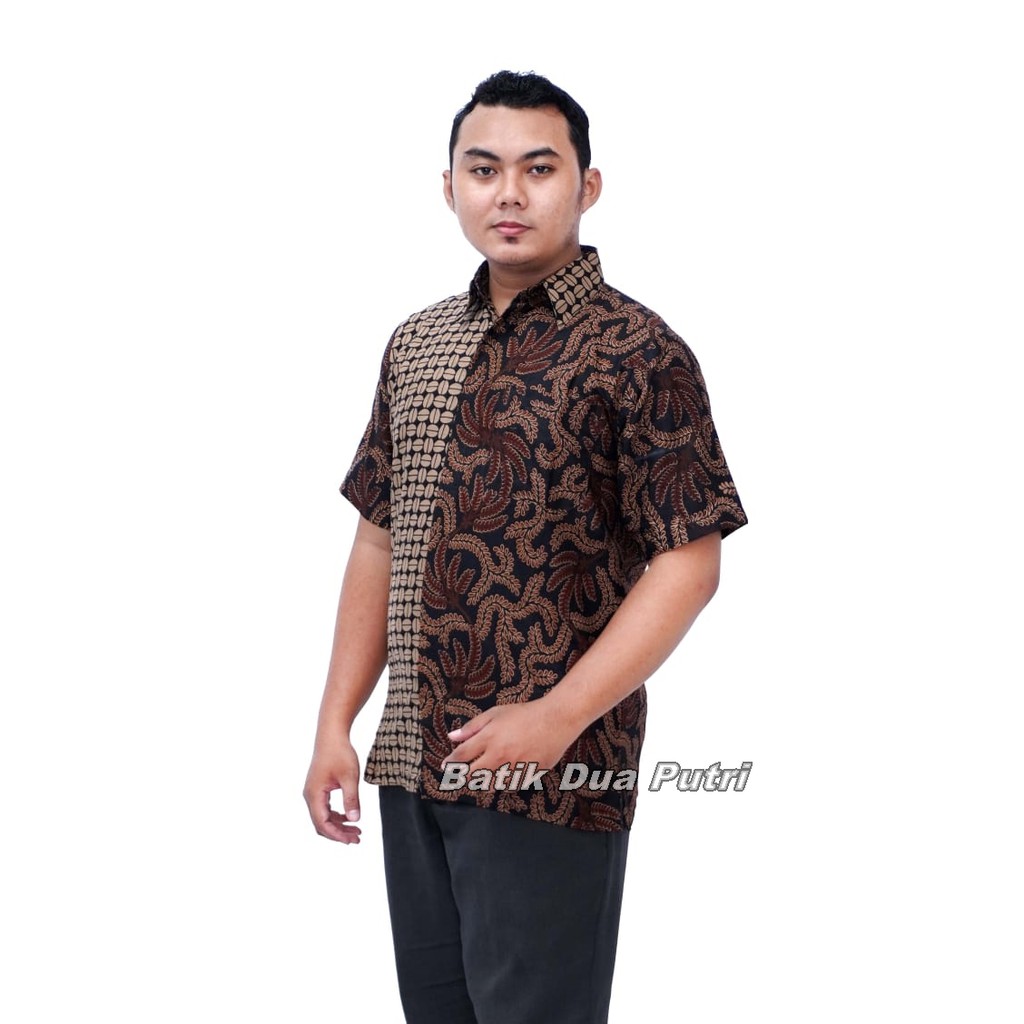 Couple Batik Kombinasi Blouse Wanita Kemeja Pria S-M-L-XL-XXL-3L-4L-5L by Batik Dua Putri Collection