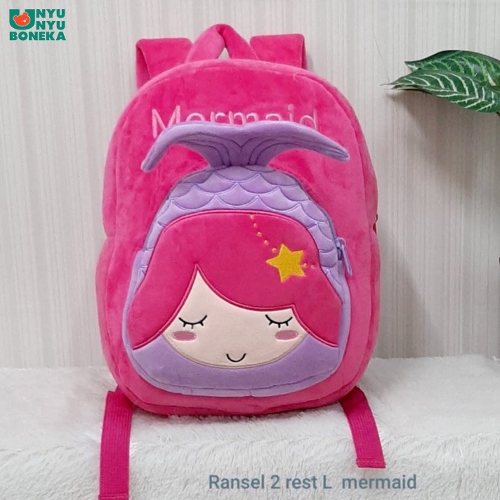 tas ransel anak mermaid duyung karakter bahan lembut