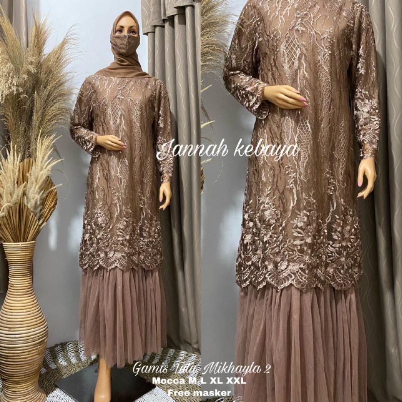 Gamis alena kebaya/gamis pesta/gamis modern/gamis muslim