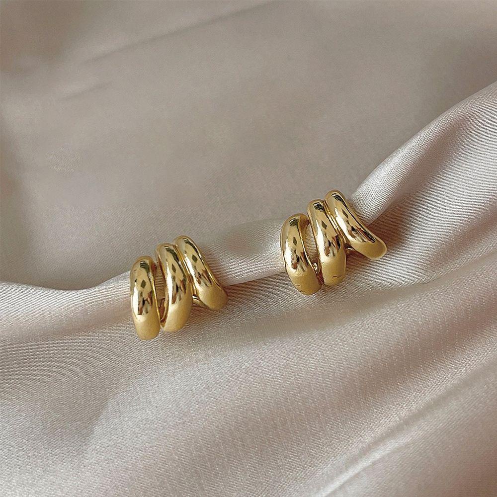 NEEDWAY Menjuntai Anting Kecil Elegan Lingkaran Aksesori Musim Panas Putaran Lady Women Earrings