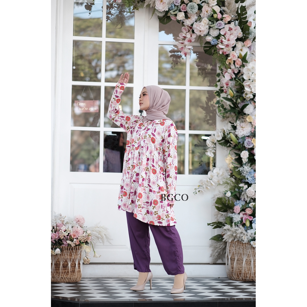 [COD] Tulip One Set by BGCO.ID || Setelan Rayon Premium Wanita Oversize