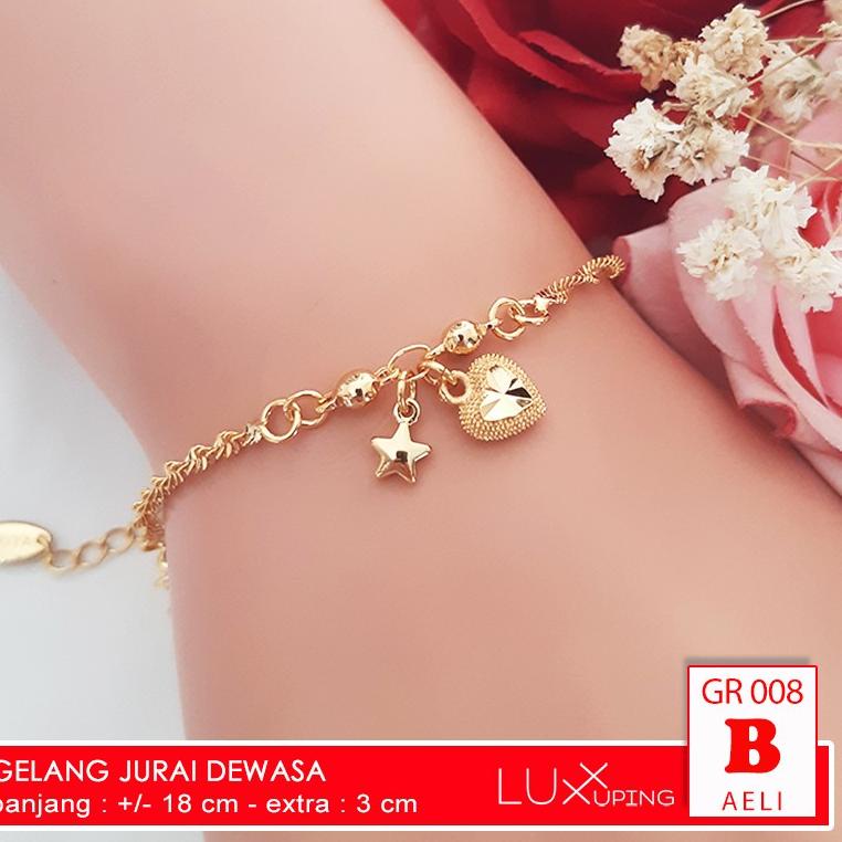 ➬ GR 008 Gelang Jurai Dewasa Anggun Perhiasan Emas Cantik Gelang Xuping Gelang Tangan Bola Emas Imit