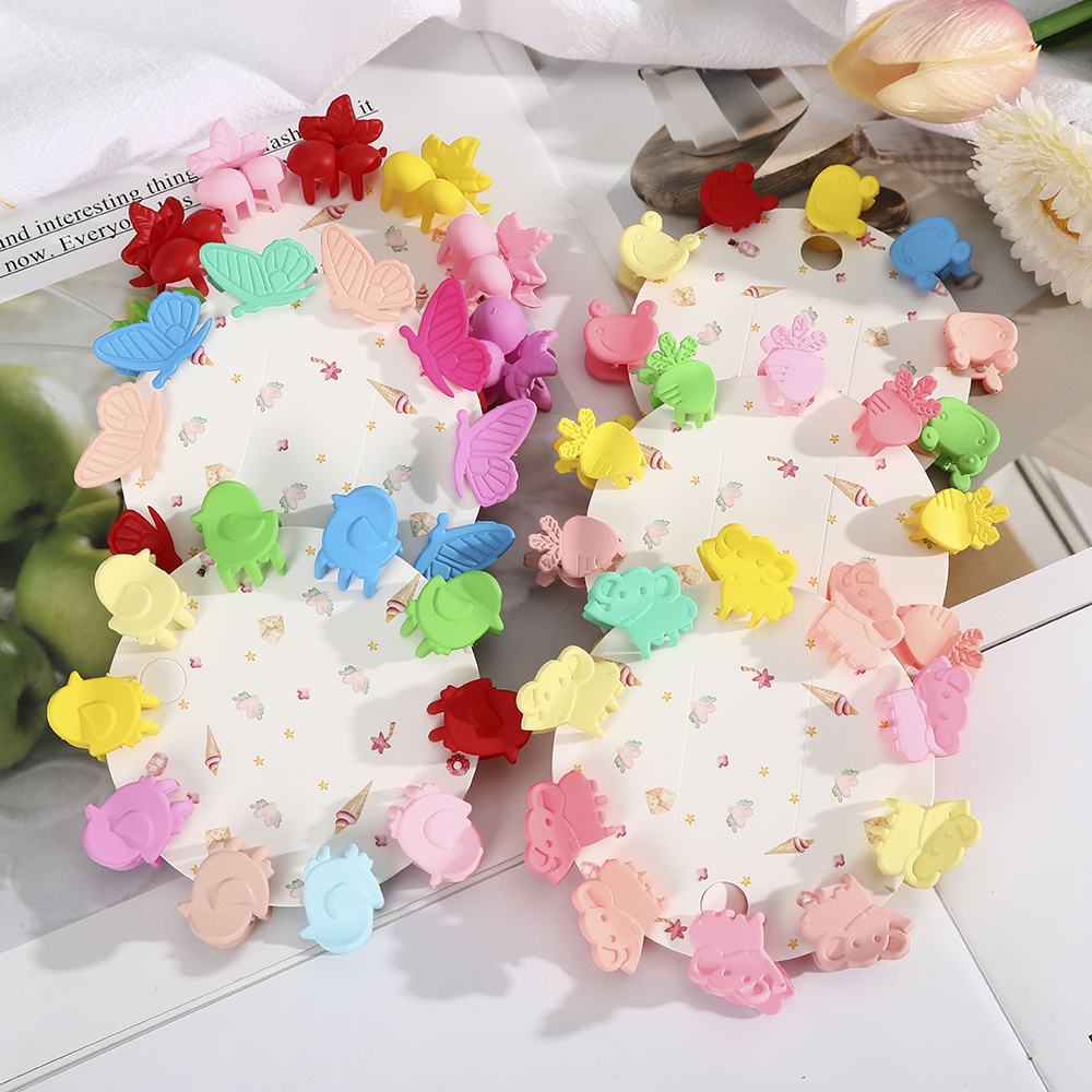 8/10 Pcs Korean Ins Macaron Cartoon Animal Hair Clip for Kids Fashion Cute Hair Claw Clips Girls Hair Accessories