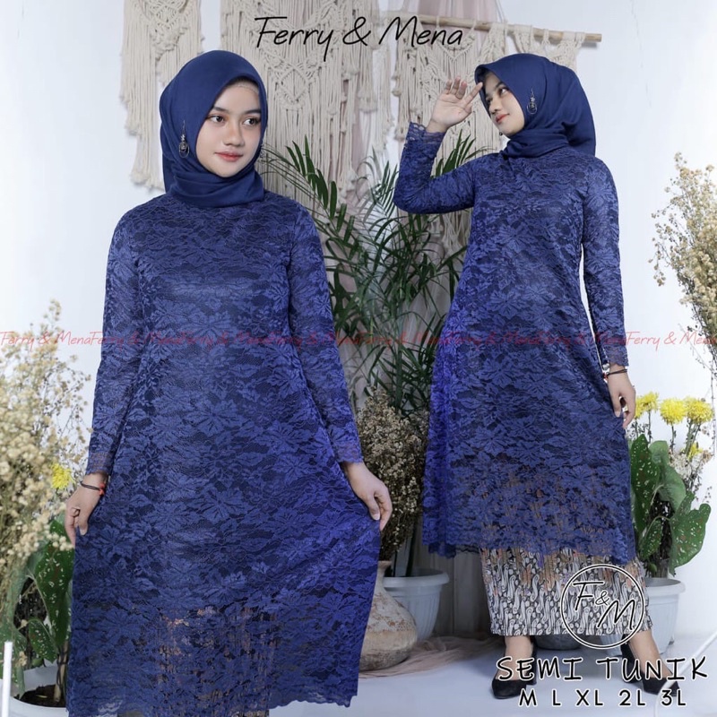 Rasaqi-Kebaya baju kurung brukat-set kebaya tunik brukat modern/tunik brukat/kebaya pesta/baju akad