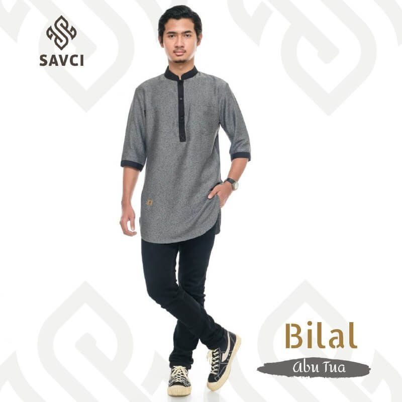 Pakaian Muslim Pria / Baju Koko Dewasa / Baju Koko Premium - BILAL DEWASA NAVY / HIJAU / ABU-ABU