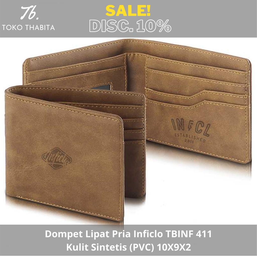 Dompet Lipat Pria Kulit Sintetis Pendek Cowok Inficlo Original Distro