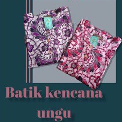 DASTER BATIK KENCANA UNGU PRABU ASLI LABEL HITAM LONGDRES JUMBO