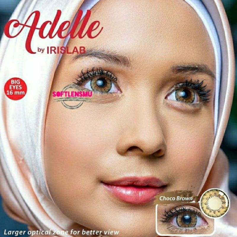 softlens ADELLE diameter besar 16mm minus 3 tones warna cerah membesarkan mata softlense irish lab