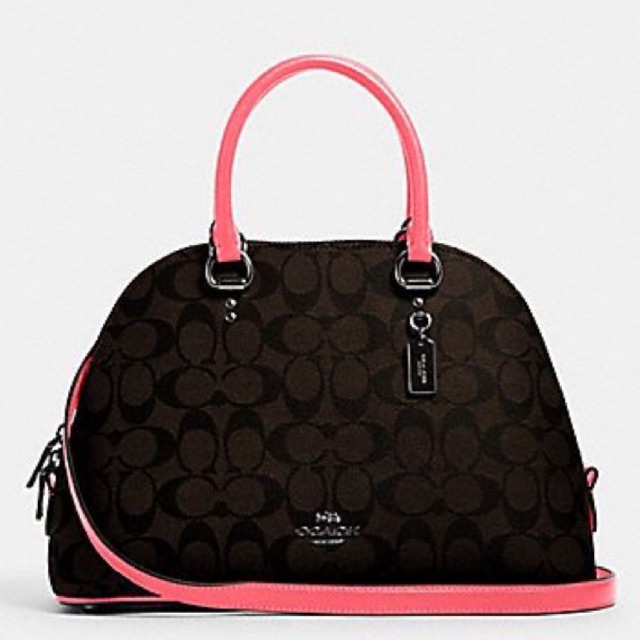 COACH KATY SATCHEL IN SIGNATURE CANVAS LIST PINK (F2558)