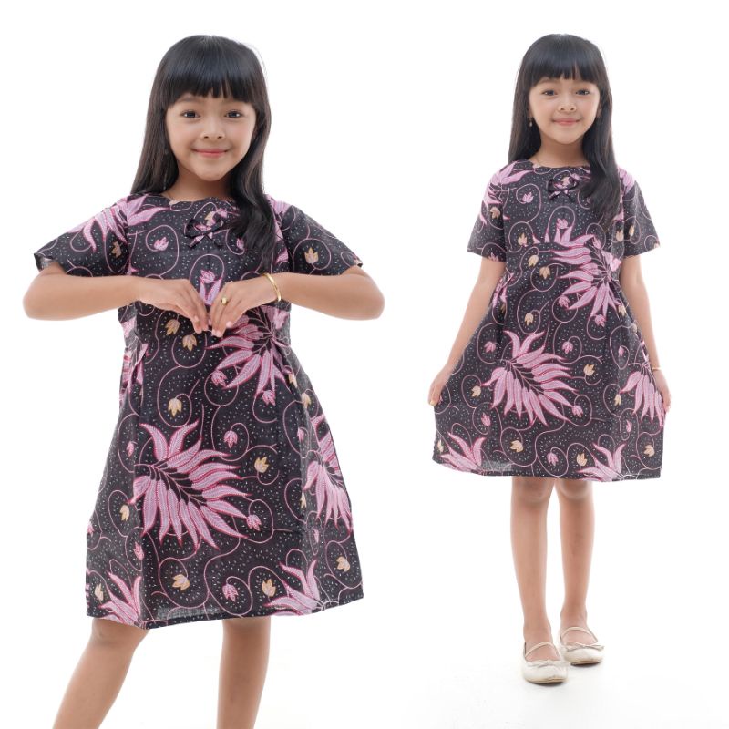 Dress batik Anak 2 sampai 10 Tahun - Baju batik Anak Perempuan Harga Grosir - (COD) bisa ecer