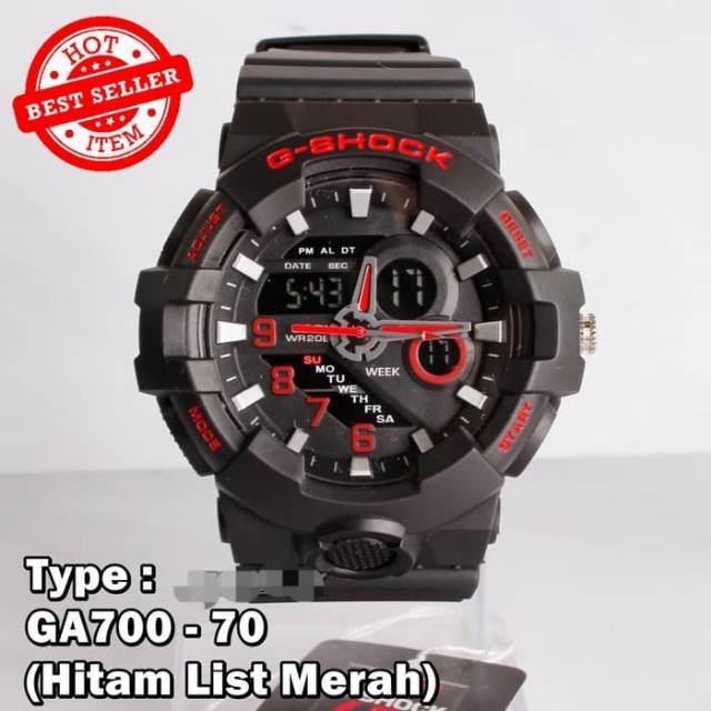 JAM TANGAN CASIO GSHOCK GA700 HITAM MERAH