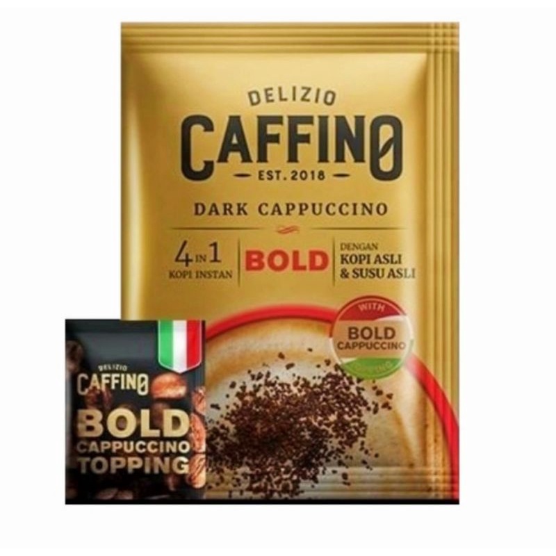 

caffino BOLD DARK cappucino 4 in 1 kopi premium sachet