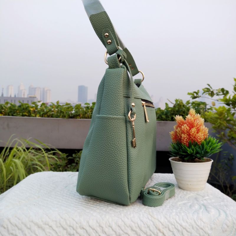 Alfaza Hobo res depan elegan bahan kulit jeruk ukuran 30x26cm