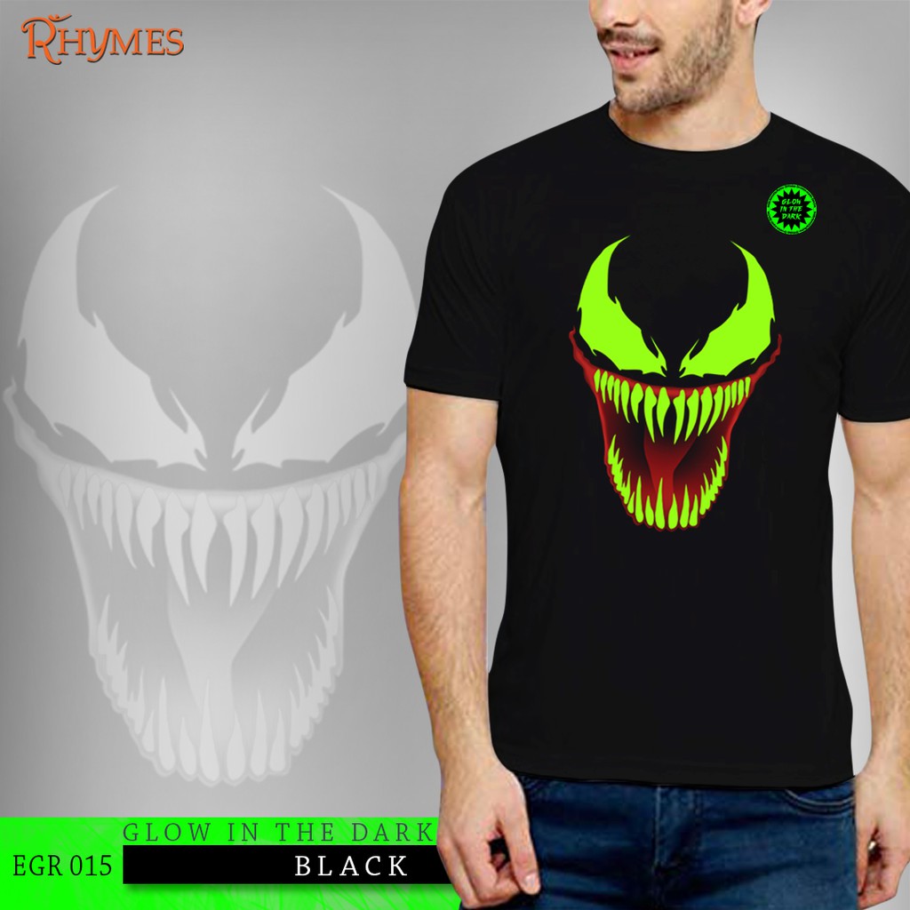 Baju Kaos Pria Venom Glow Dewasa Rhymes