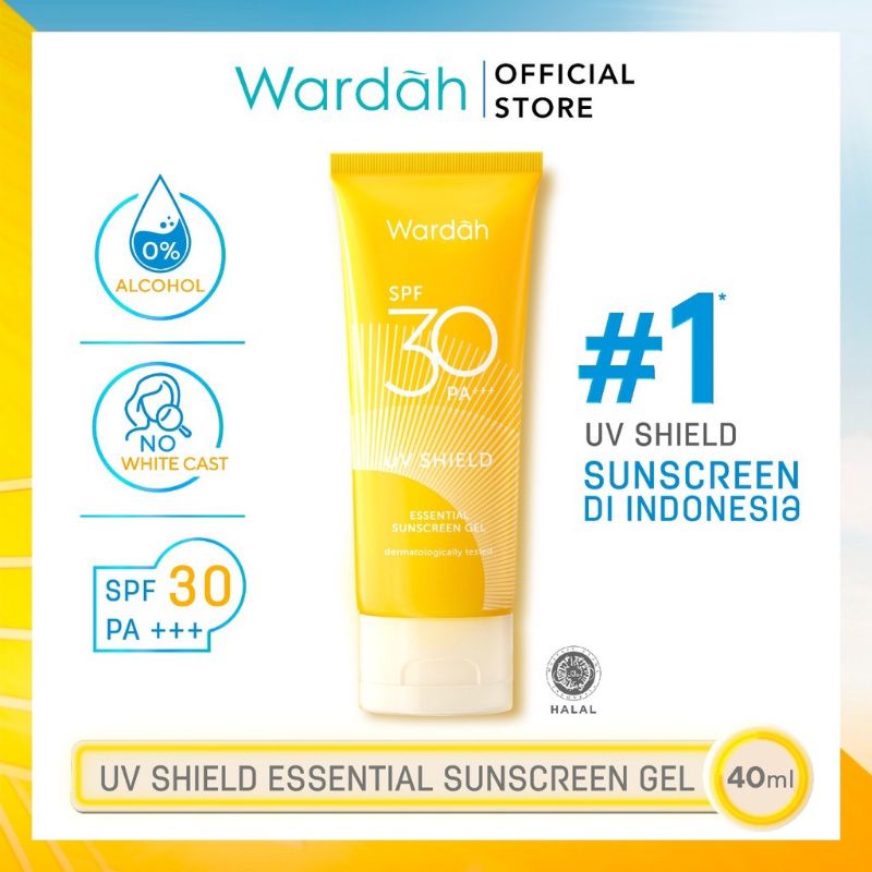 NEW Wardah UV Shield Essential Sunscreen Gel SS SPF 30 - 40ml