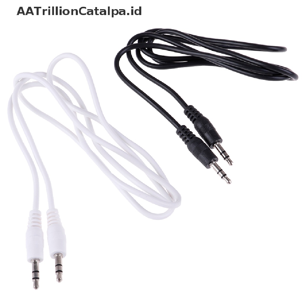 Aatrillioncatalpa 1Pc Kabel aux audio stereo 3.5mm male Ke male Panjang 1m Untuk Mobil