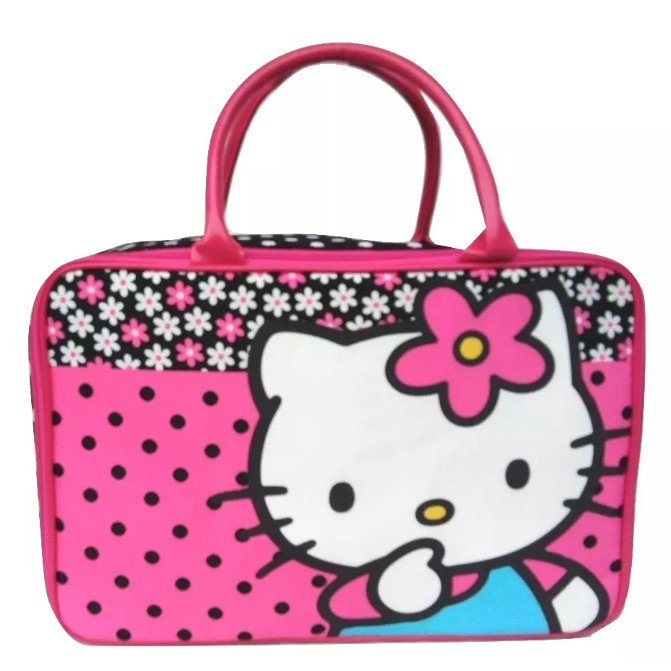 [PA] TRAVEL BAG SUPER KANVAS UKURAN BESAR (TAS KOPER JINJING/TAS RENANG) KARAKTER HELLO KITTY - TA001