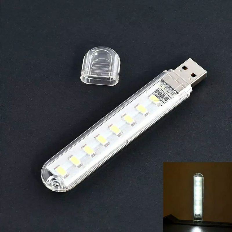 LAMPU USB 5V 8 LED LAMPU WARNA PUTIH HEMAT ENERGI DAN TERANG