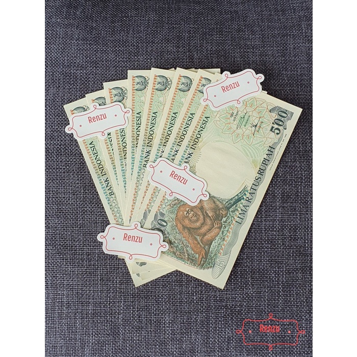 Uang Kertas Lama Kuno Rp 500 Rupiah Orang Utan Monyet Mahar Koleksi