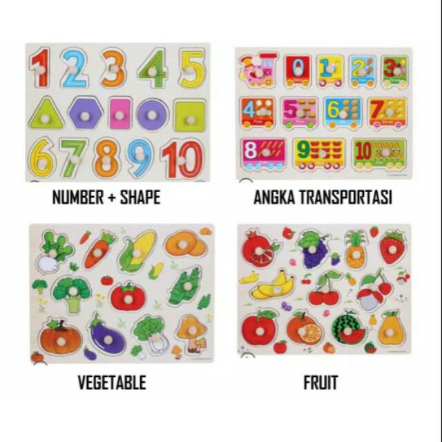 Puzzle Buah, Sayur, Transportasi