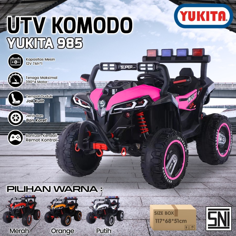 Mainan aki anak-YUKITA 985 ( UTV KOMODO ) - Merah