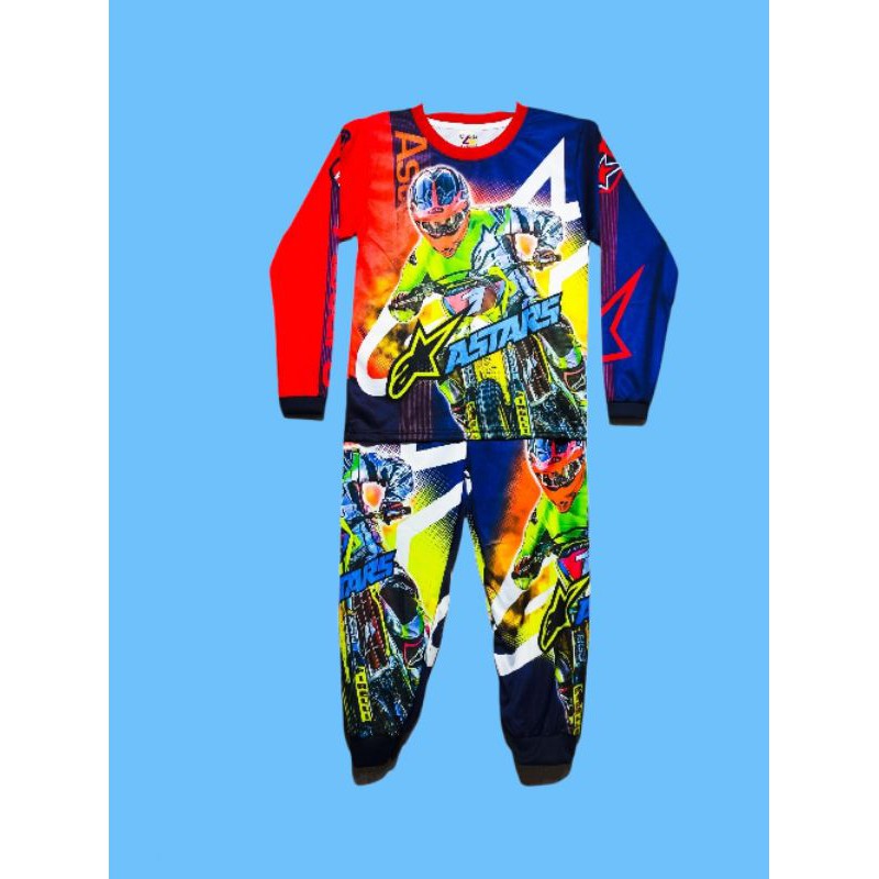 SETELAN BAJU MOTOR CROSS , SETELAN BAJU ANAK MOTOR BALAP, SETELAN BAJU ANAK LAKI LENGAN PANJANG