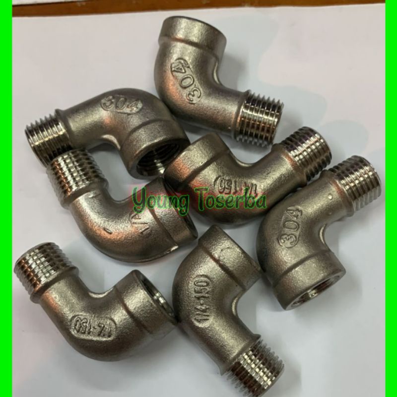 Street elbow stainless SS 304 1/4 drat luar dalam