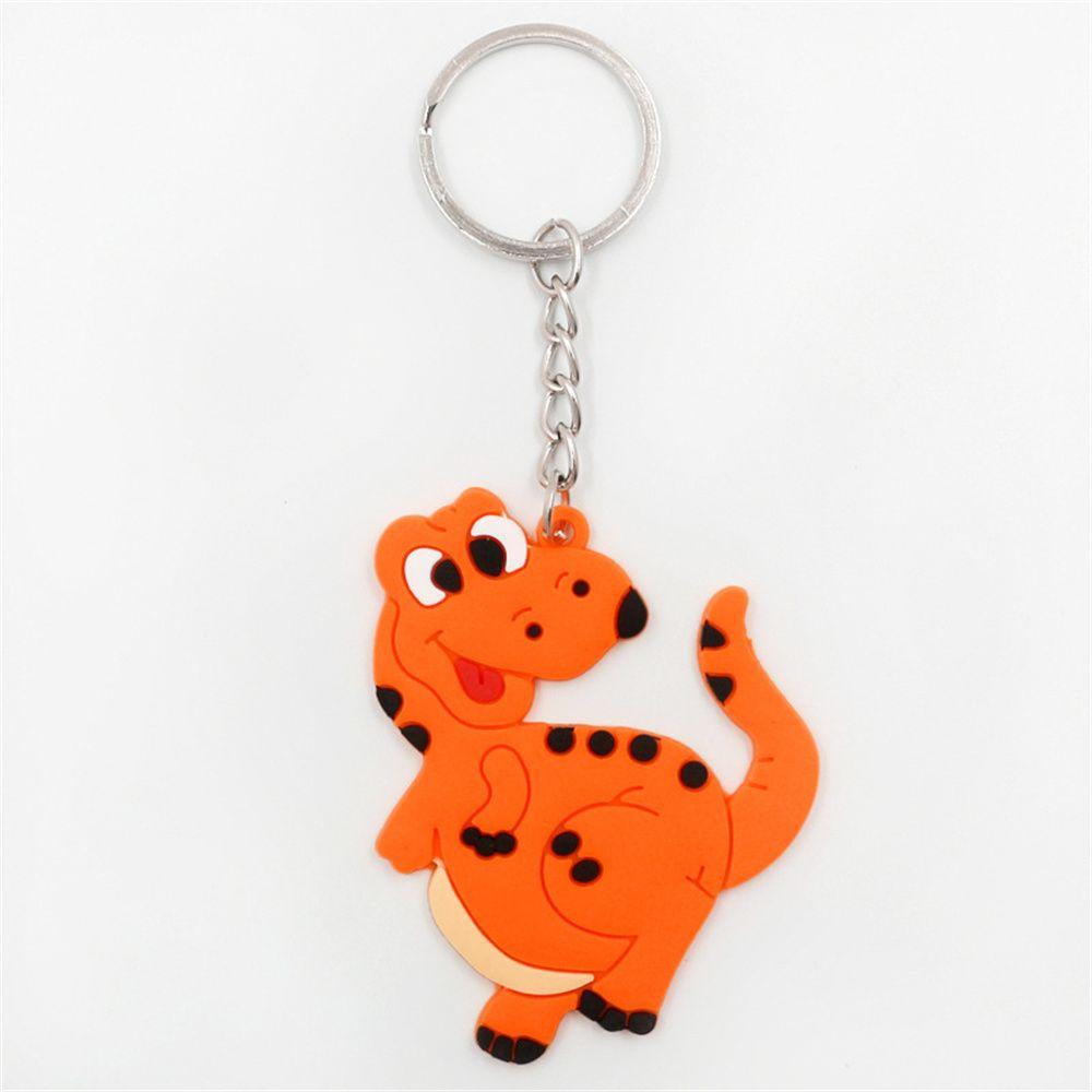 【 ELEGANT 】 Gantungan Kunci Dinosaurus Mainan Kartun DIY Hadiah Anak Hadiah Perlengkapan Pesta Dino Key Rings