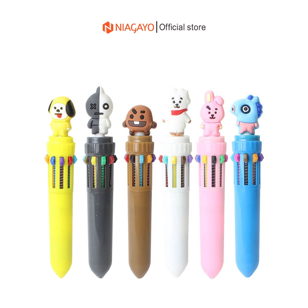 

Pulpen Pena Gel 10 Warna Karakter KPOP BTS 10 Warna Bermacam Varian Bolpen