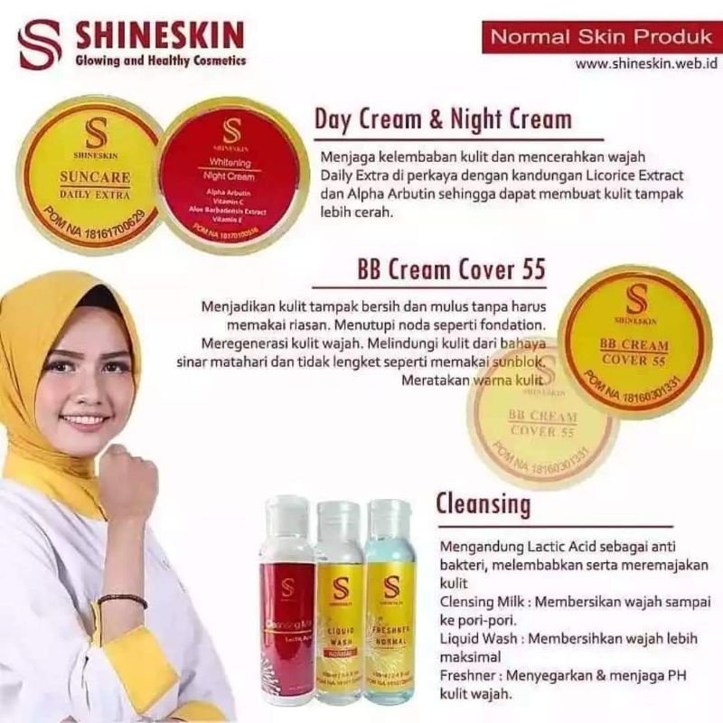 SHINESKIN SKINCARE PAKET NORMAL MENCERAHKAN