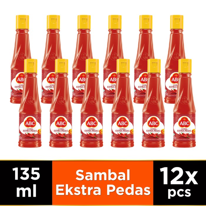 

Jual Abc Sambal Extra Pedas 135 Ml - Multipack 12 Pcs