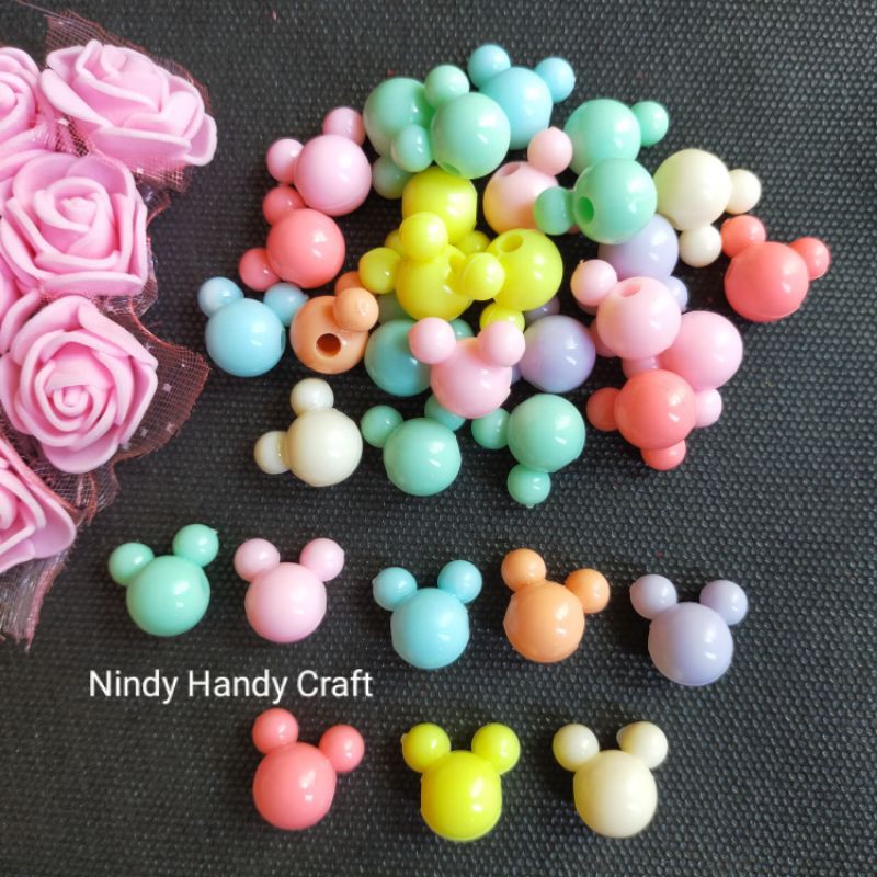 Manik Kitty 10mm Pastel isi 22 - Manik Pastel Kitty - Manik Kalung