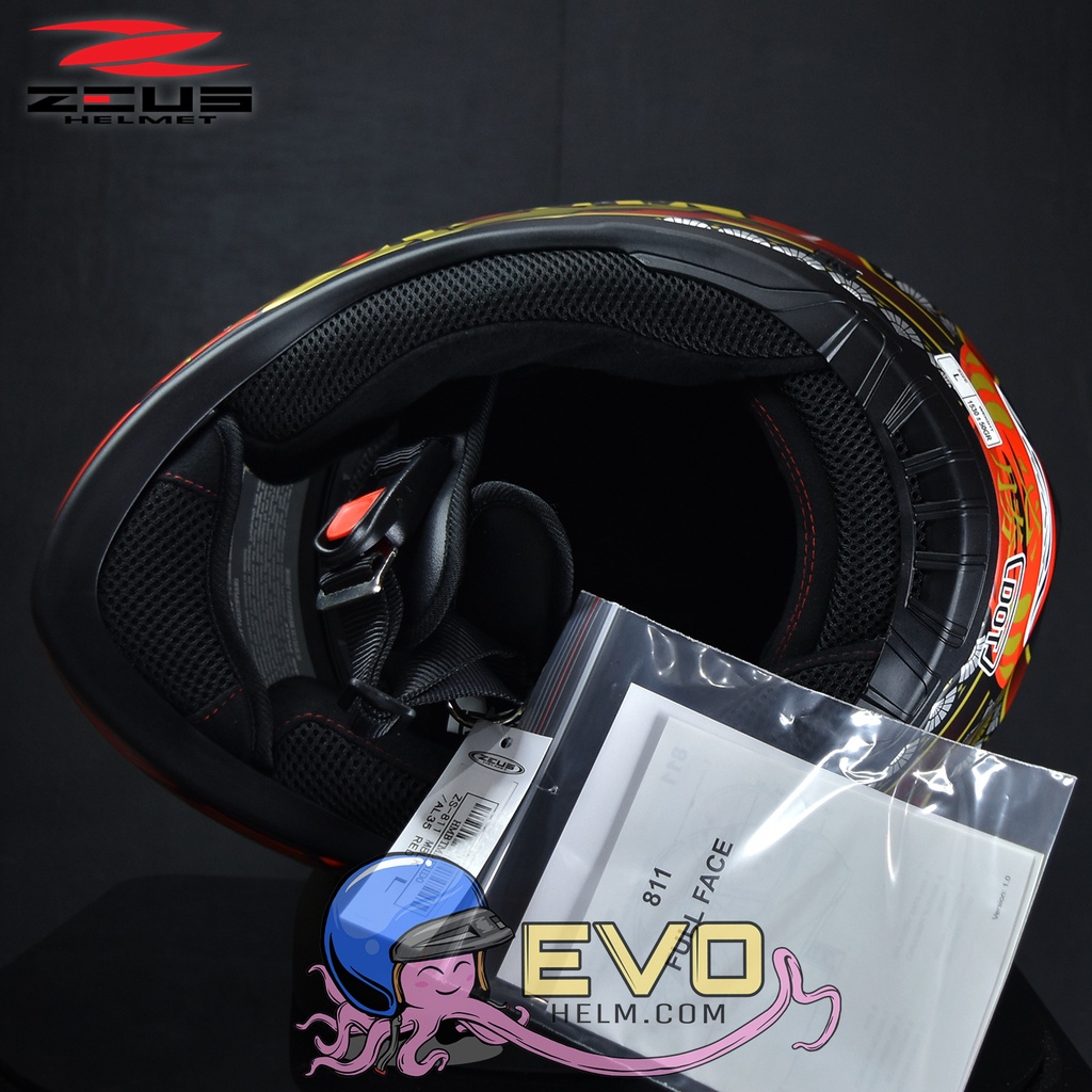 HELM ZEUS FULL FACE MBLK AL35 RED - FREE SMOKE VISOR ZEUS ORIGINAL ( ONGKIR 2KG )